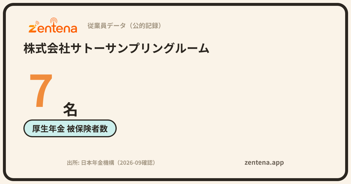 株式会社サトーサンプリングルームの従業員データカード