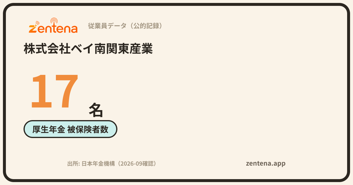 株式会社ベイ南関東産業の従業員データカード