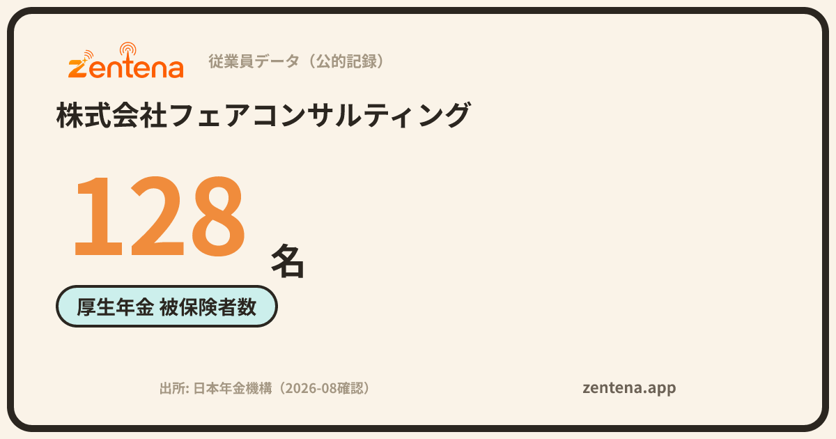 株式会社フェアコンサルティングの従業員データカード