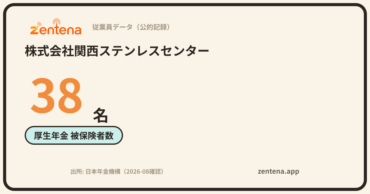 株式会社関西ステンレスセンターの従業員データカード
