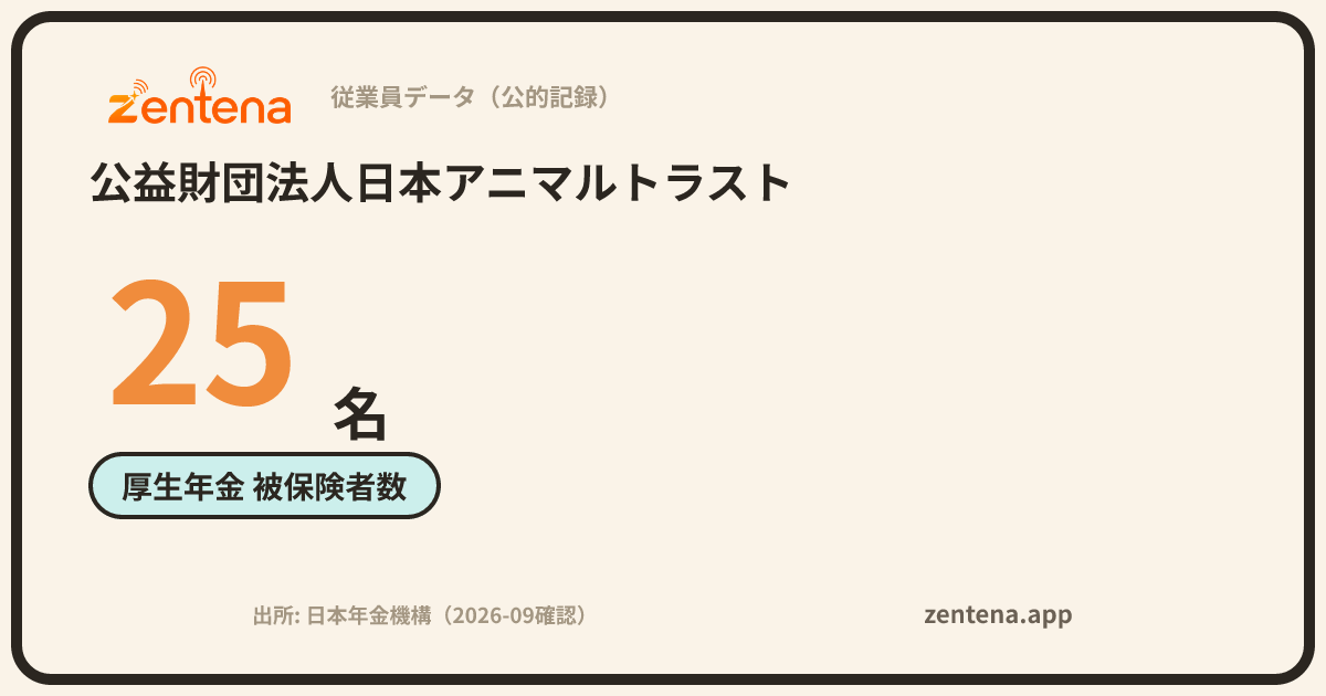 公益財団法人日本アニマルトラストの従業員データカード