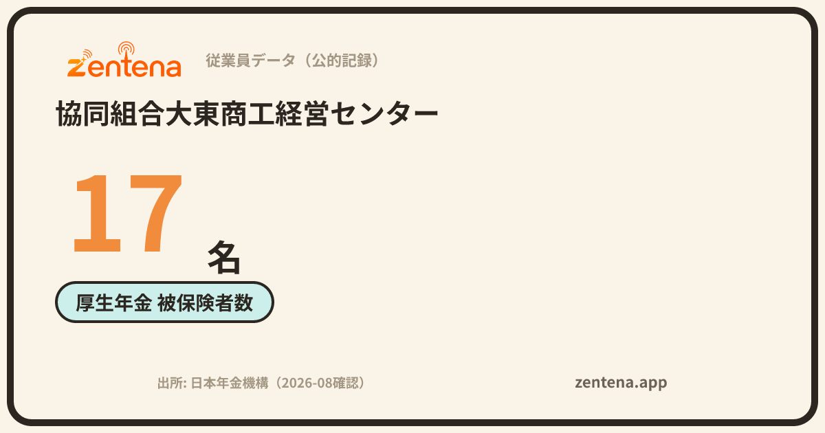 協同組合大東商工経営センターの従業員データカード