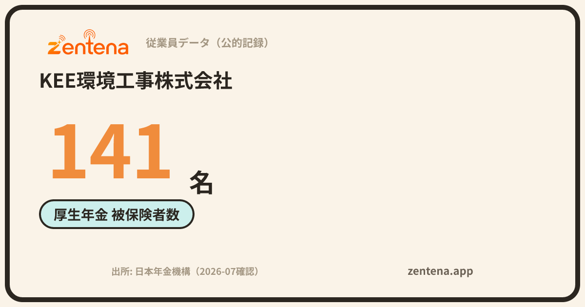 KEE環境工事株式会社の従業員データカード