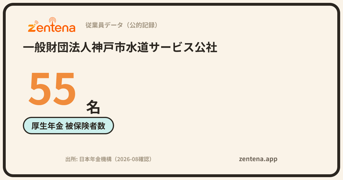 一般財団法人神戸市水道サービス公社の従業員データカード