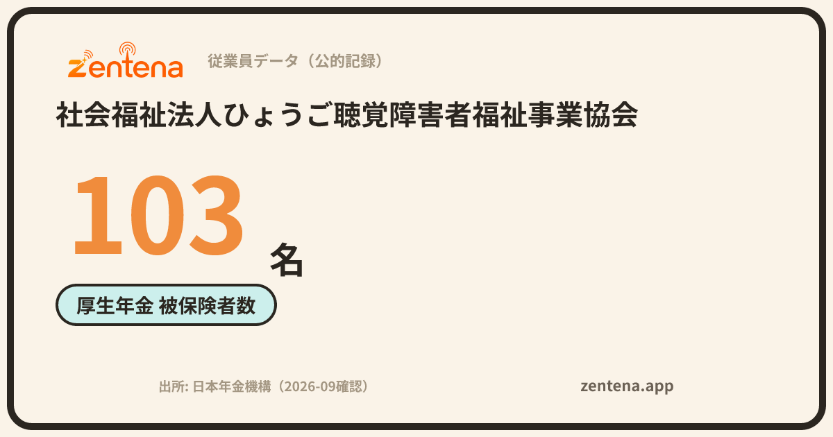 社会福祉法人ひょうご聴覚障害者福祉事業協会の従業員データカード