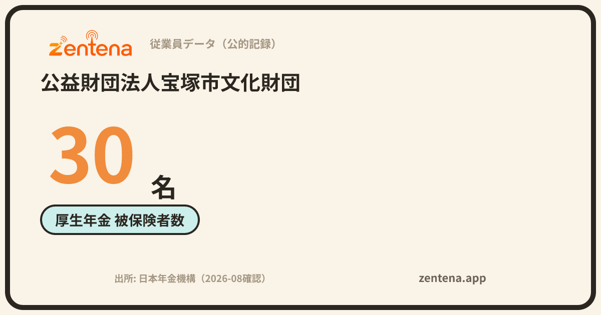 公益財団法人宝塚市文化財団の従業員データカード