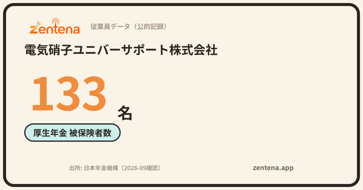 電気硝子ユニバーサポート株式会社の従業員データカード