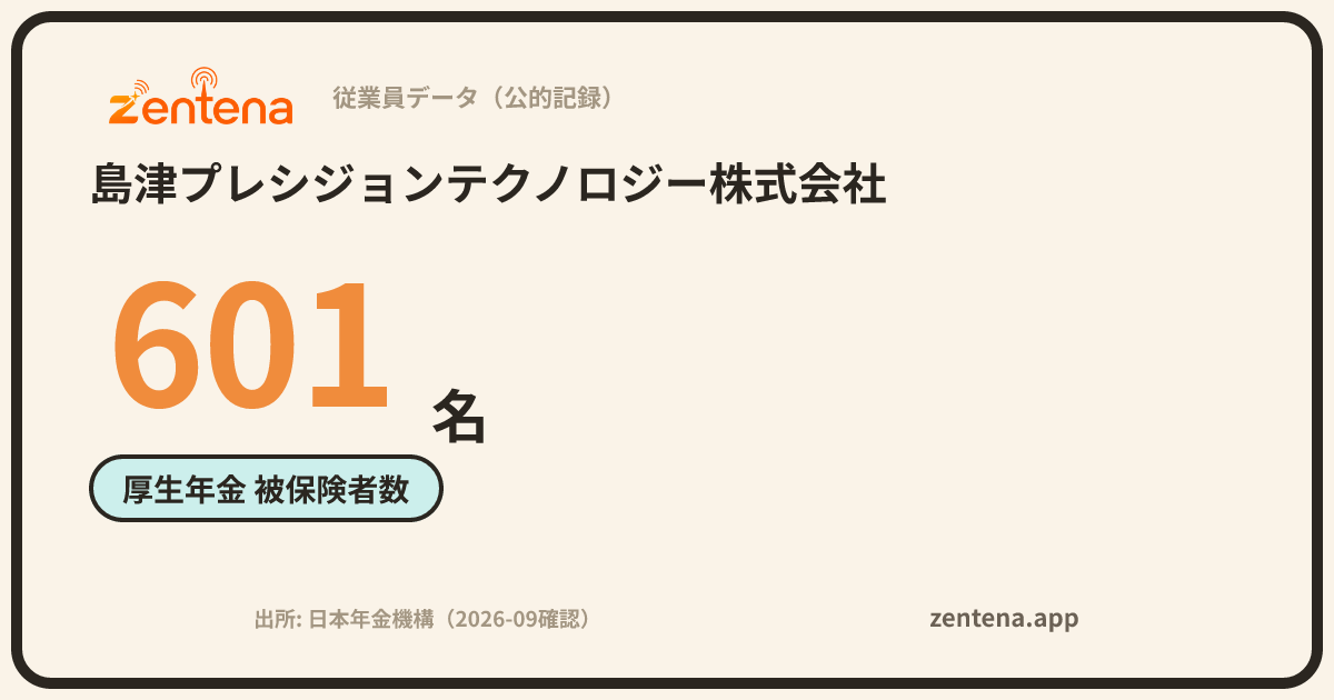 島津プレシジョンテクノロジー株式会社の従業員データカード