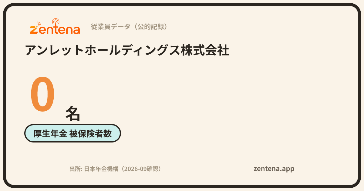 アンレットホールディングス株式会社の従業員データカード