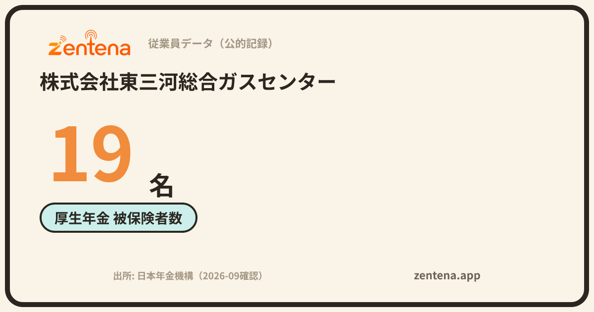 株式会社東三河総合ガスセンターの従業員データカード