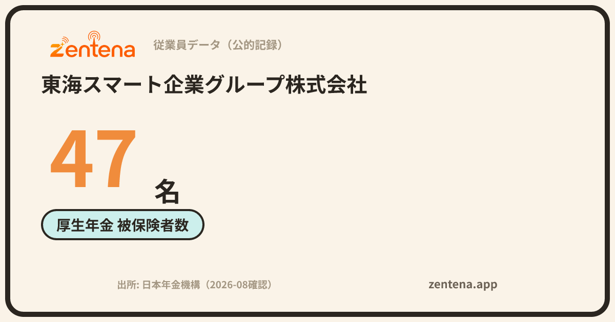 東海スマート企業グループ株式会社の従業員データカード