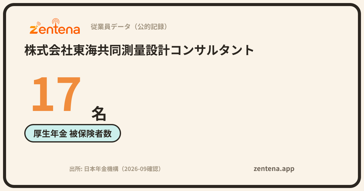 株式会社東海共同測量設計コンサルタントの従業員データカード