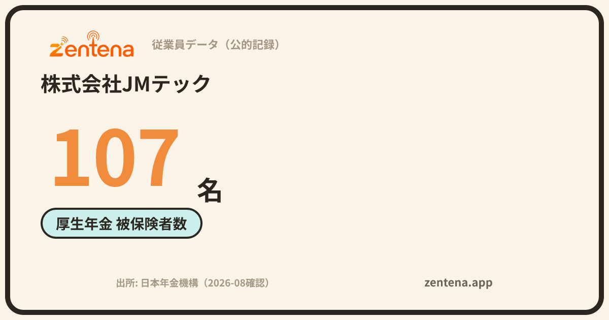 株式会社JMテックの従業員データカード