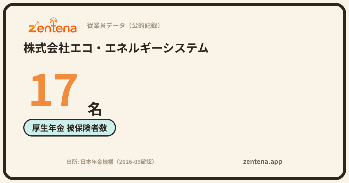 株式会社エコ・エネルギーシステムの従業員データカード