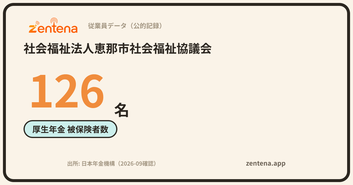 社会福祉法人恵那市社会福祉協議会の従業員データカード