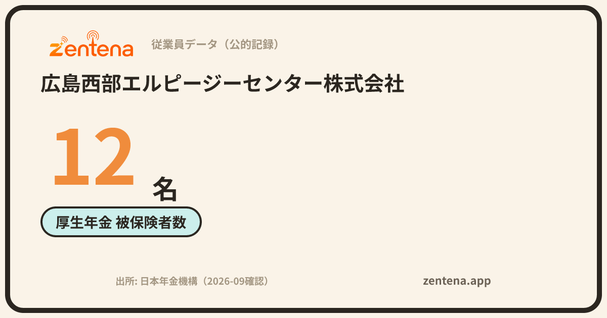 広島西部エルピージーセンター株式会社の従業員データカード