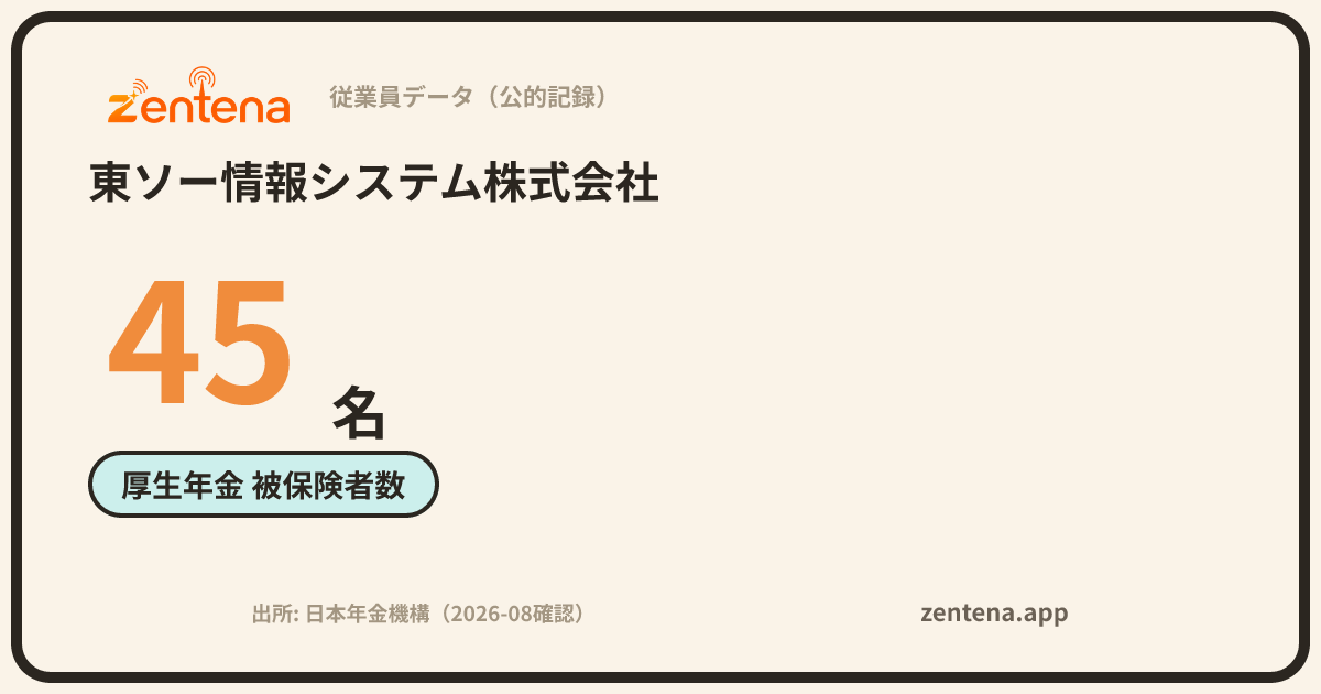 東ソー情報システム株式会社の従業員データカード