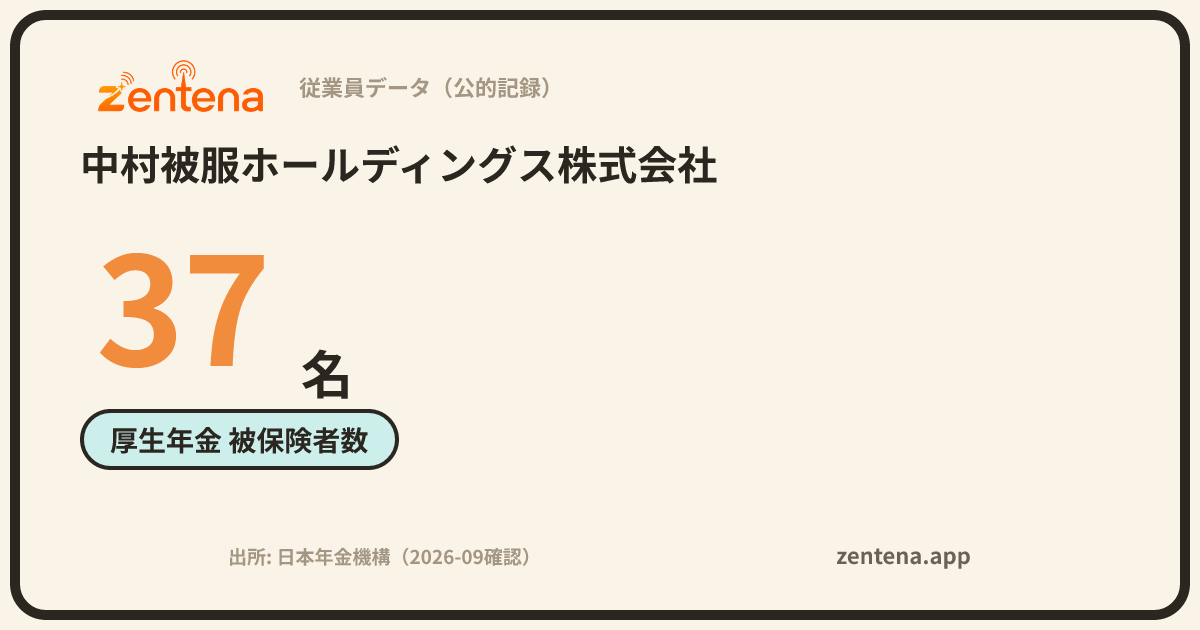 中村被服ホールディングス株式会社の従業員データカード