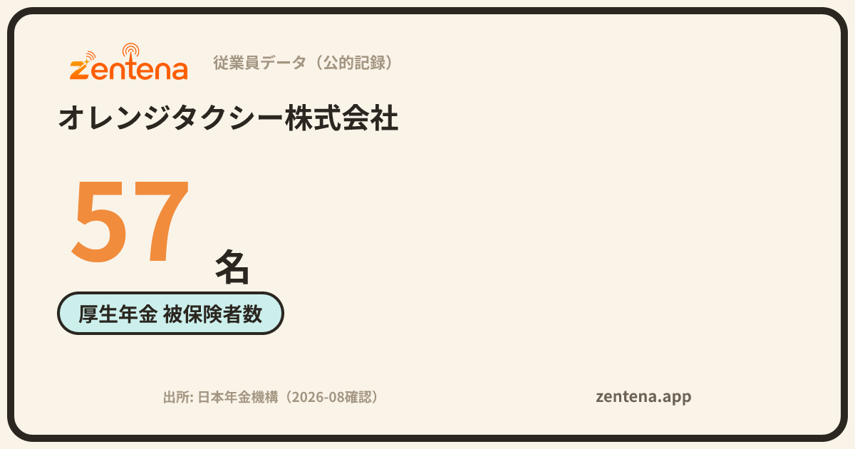 オレンジタクシー株式会社の従業員データカード