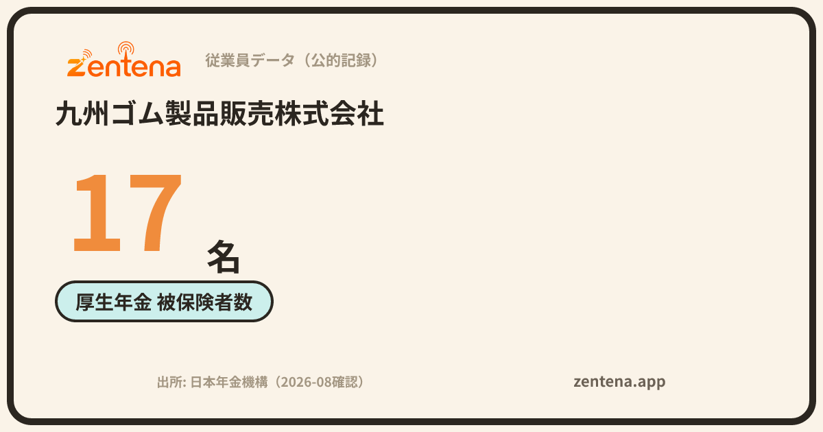 九州ゴム製品販売株式会社の従業員データカード