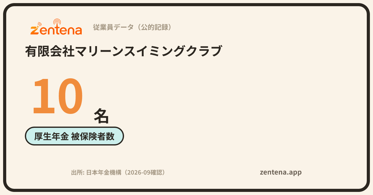 有限会社マリーンスイミングクラブの従業員データカード