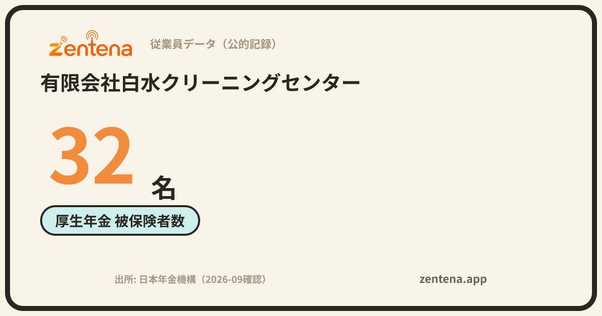 有限会社白水クリーニングセンターの従業員データカード