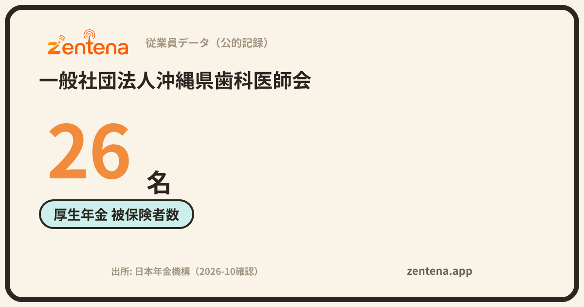 一般社団法人沖縄県歯科医師会の従業員データカード