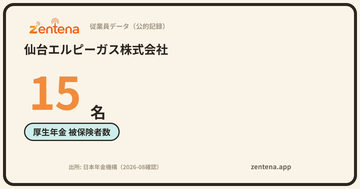 仙台エルピーガス株式会社の従業員データカード