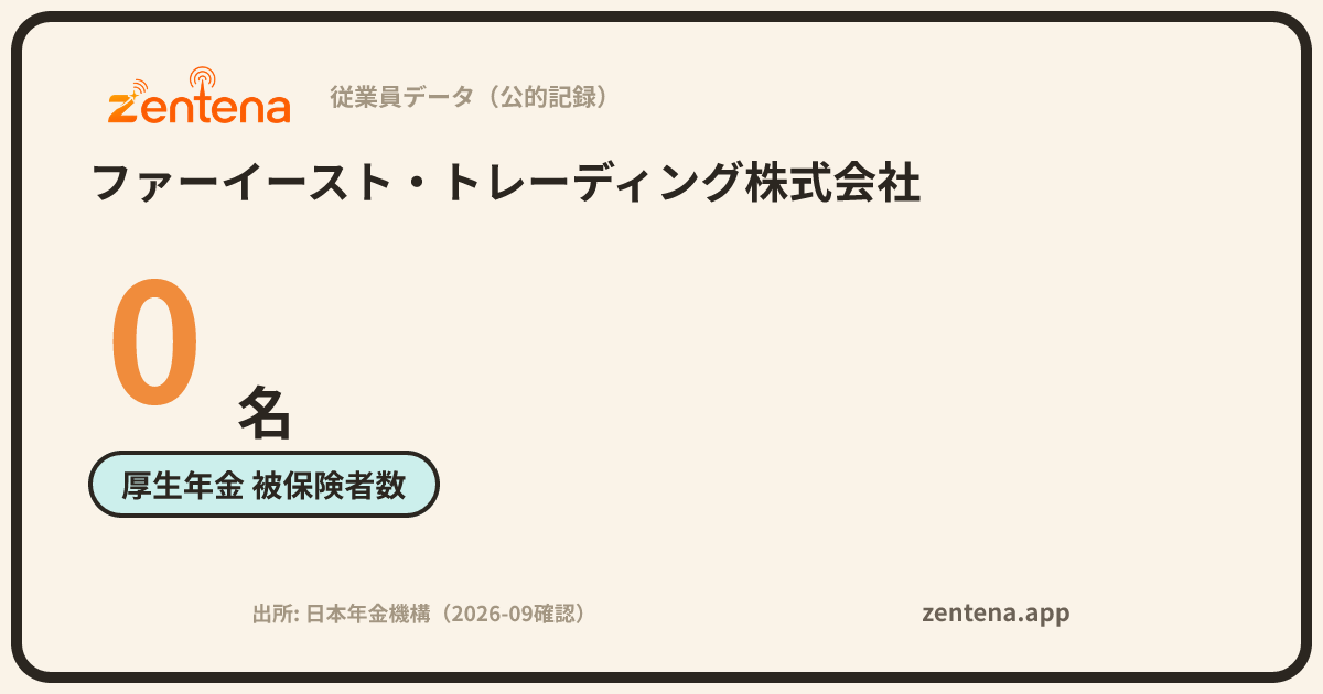 ファーイースト・トレーディング株式会社の従業員データカード