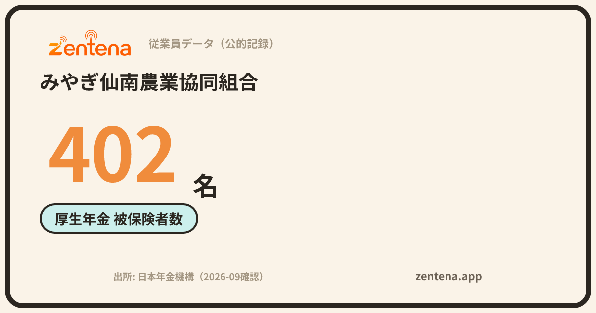 みやぎ仙南農業協同組合の従業員データカード