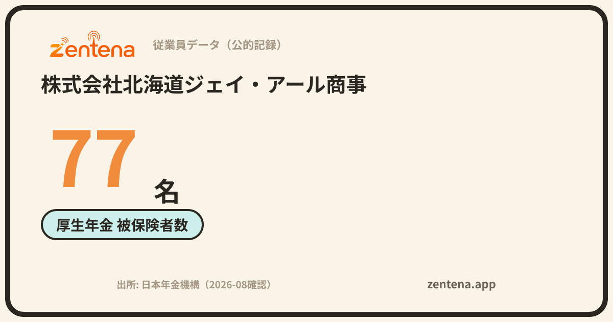 株式会社北海道ジェイ・アール商事の従業員データカード