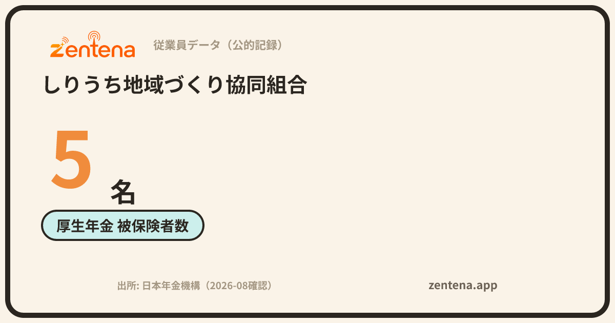しりうち地域づくり協同組合の従業員データカード