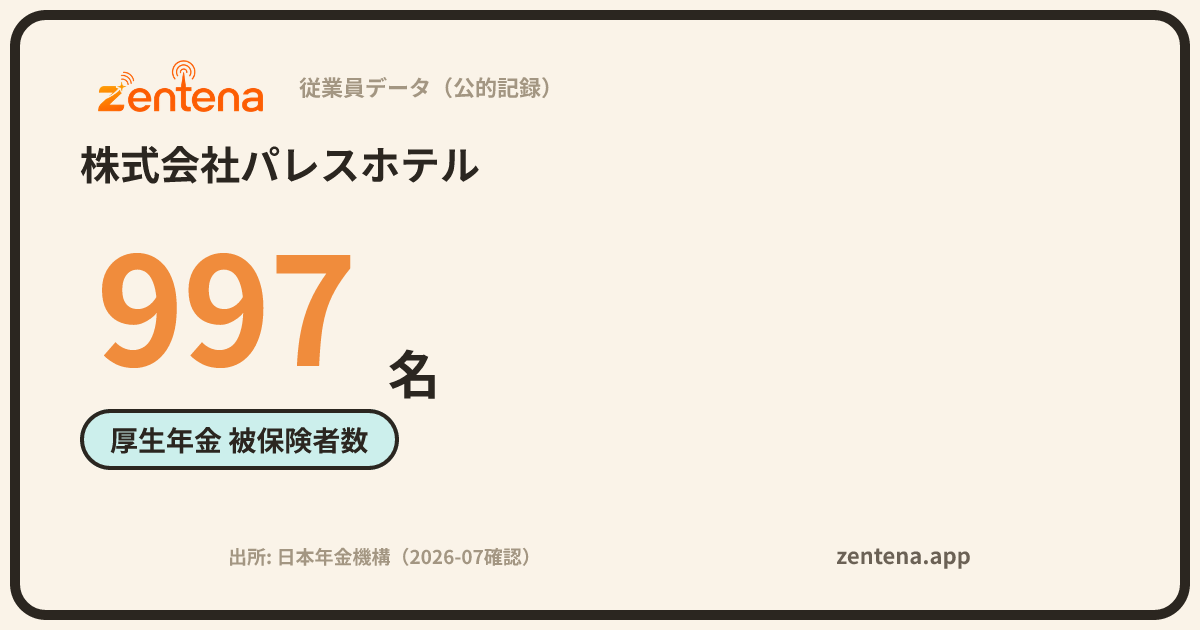 株式会社パレスホテルの従業員データカード