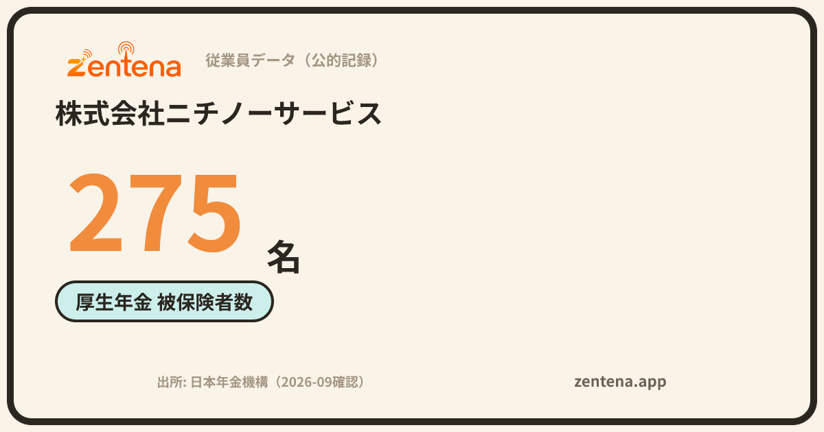 株式会社ニチノーサービスの従業員データカード