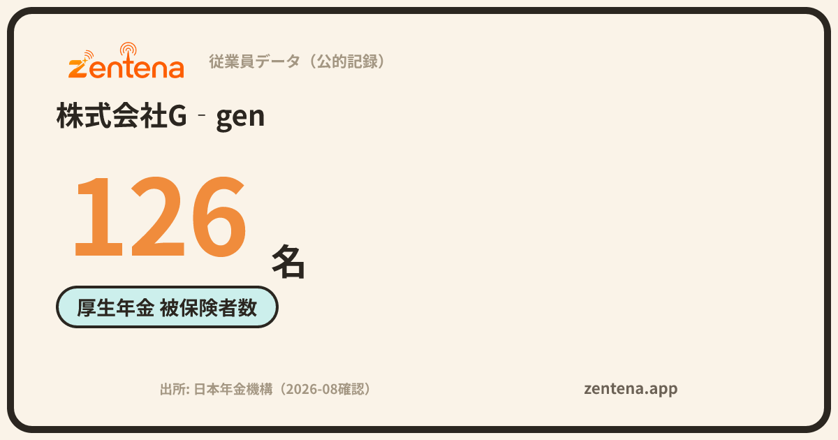 株式会社G‐genの従業員データカード