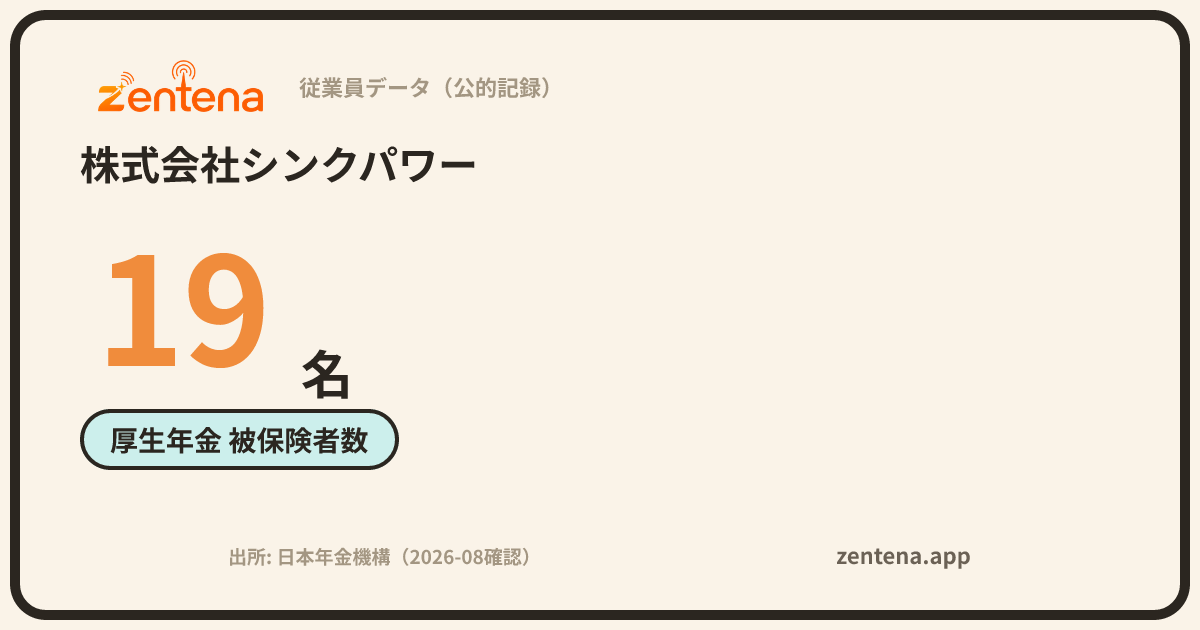 株式会社シンクパワーの従業員データカード