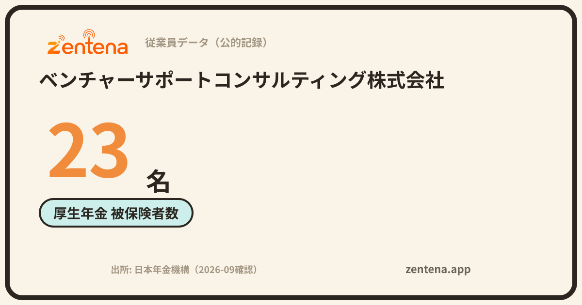 ベンチャーサポートコンサルティング株式会社の従業員データカード