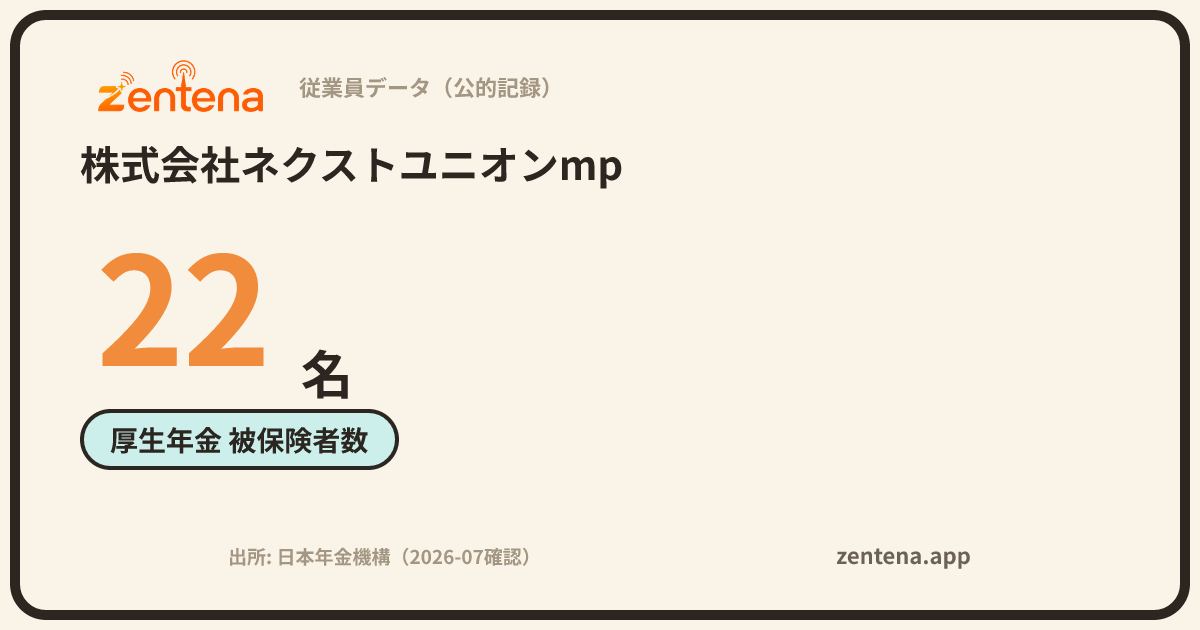株式会社ネクストユニオンmpの従業員データカード