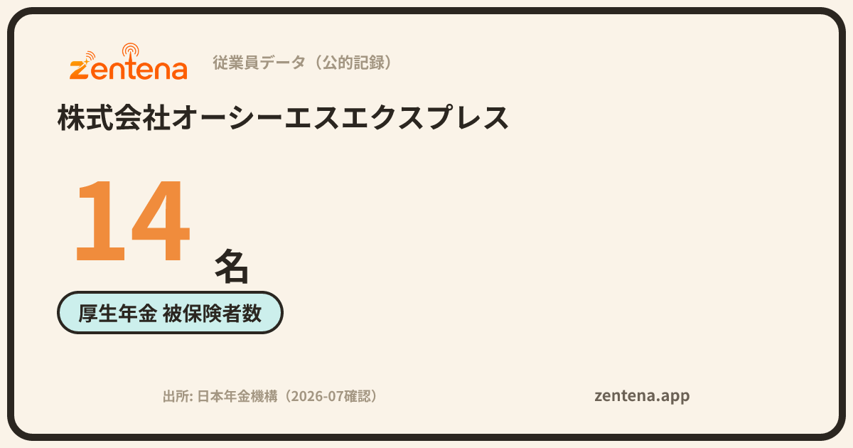 株式会社オーシーエスエクスプレスの従業員データカード