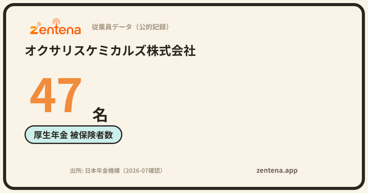 オクサリスケミカルズ株式会社の従業員データカード
