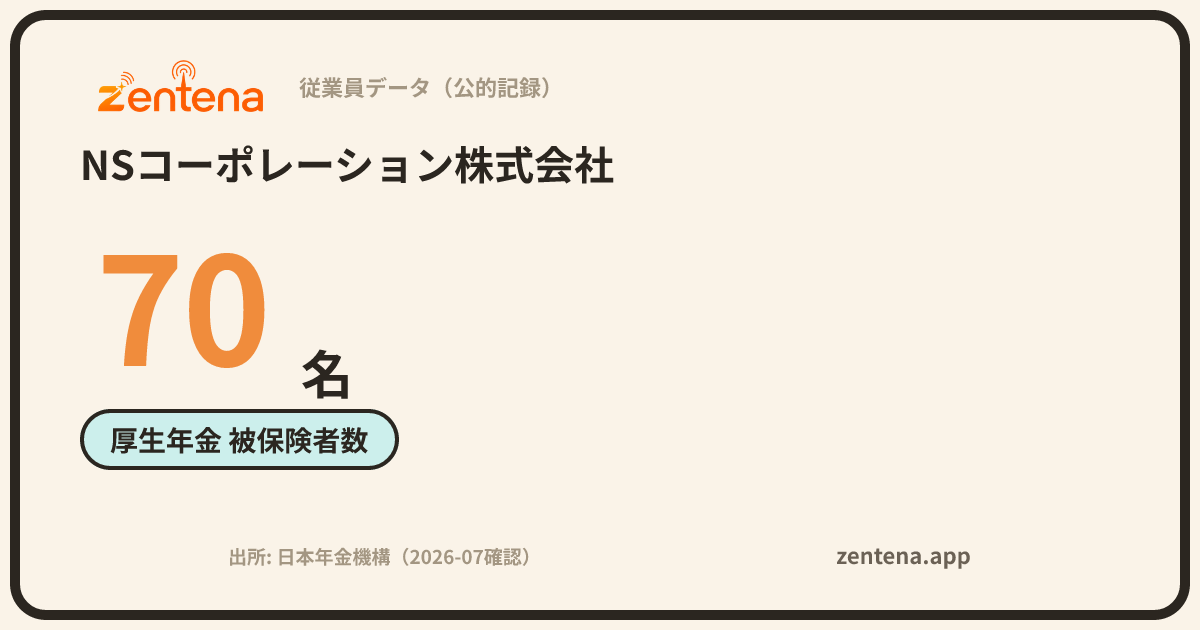 NSコーポレーション株式会社の従業員データカード