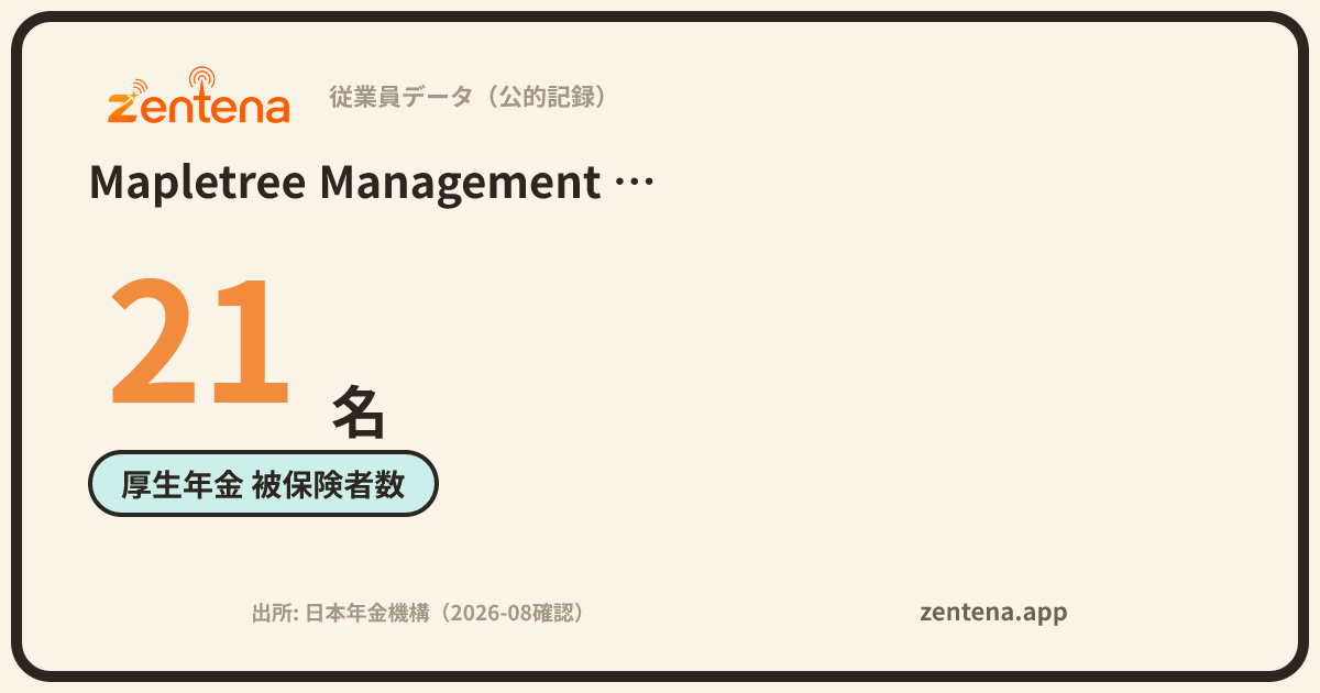 Mapletree Management Services Japan株式会社の従業員データカード