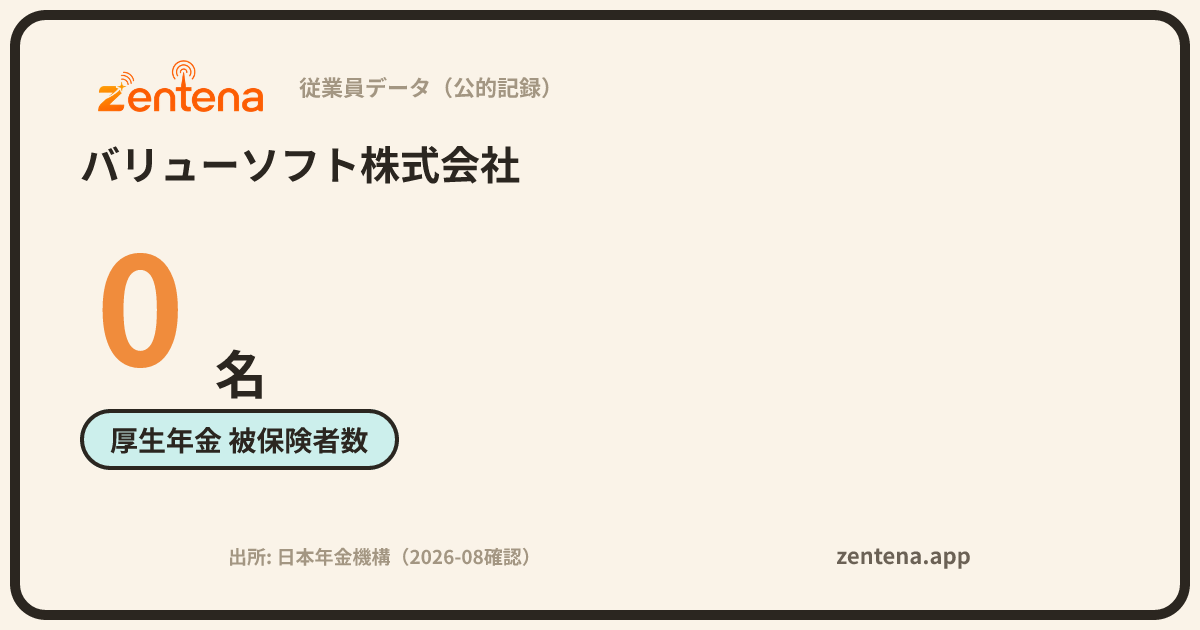 バリューソフト株式会社の従業員データカード