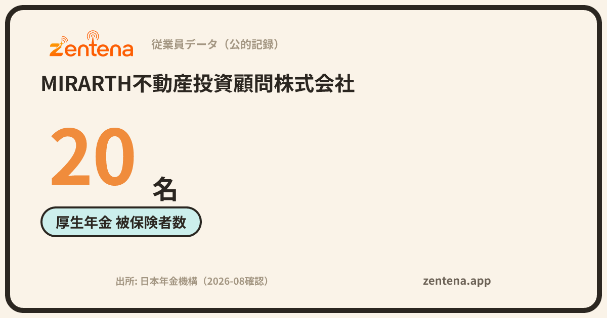MIRARTH不動産投資顧問株式会社の従業員データカード