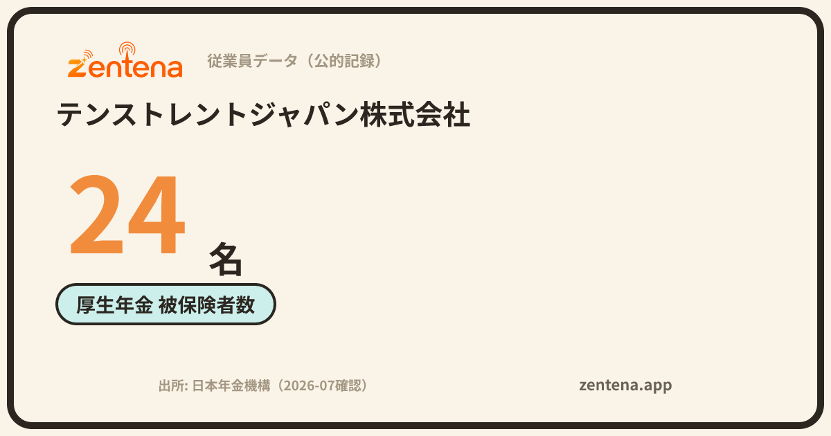 テンストレントジャパン株式会社の従業員データカード