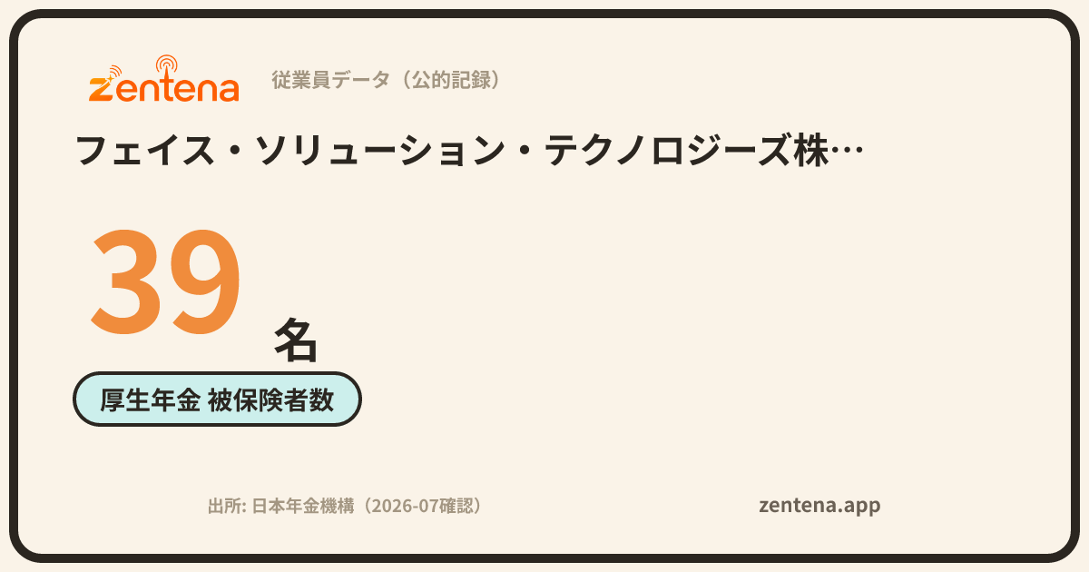 フェイス・ソリューション・テクノロジーズ株式会社の従業員データカード