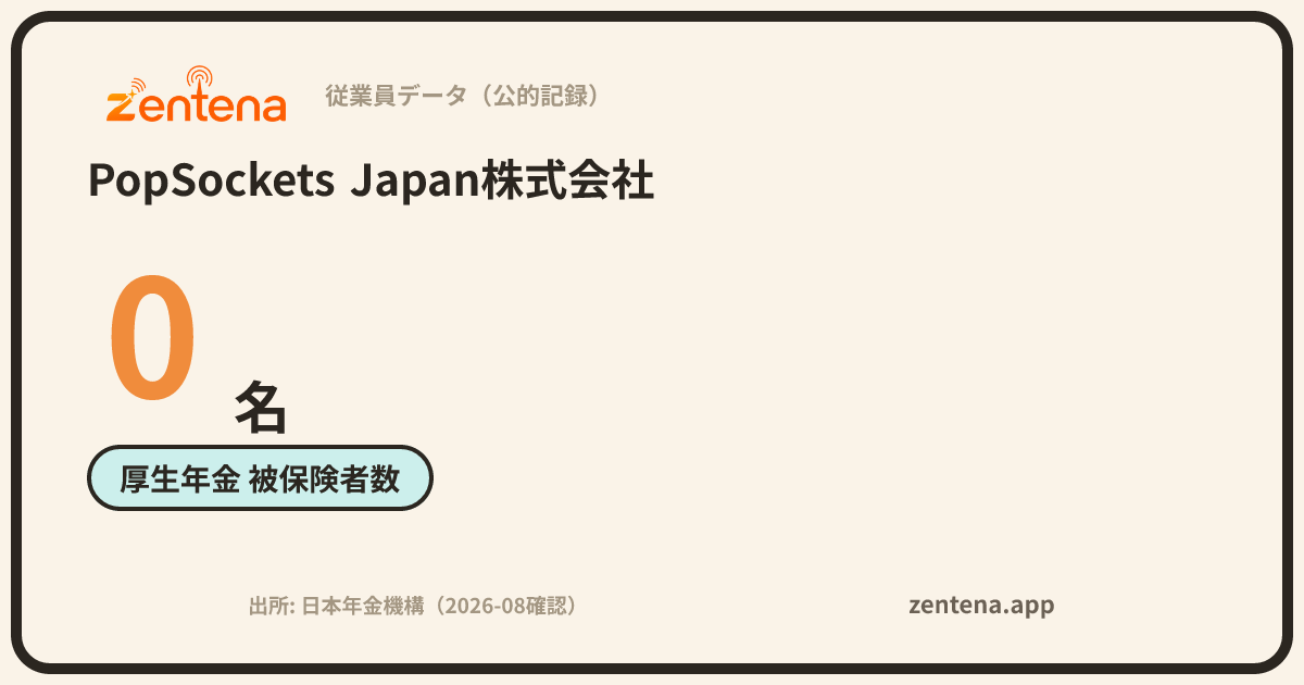 PopSockets Japan株式会社の従業員データカード