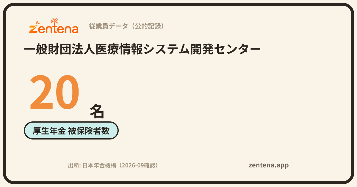 一般財団法人医療情報システム開発センターの従業員データカード