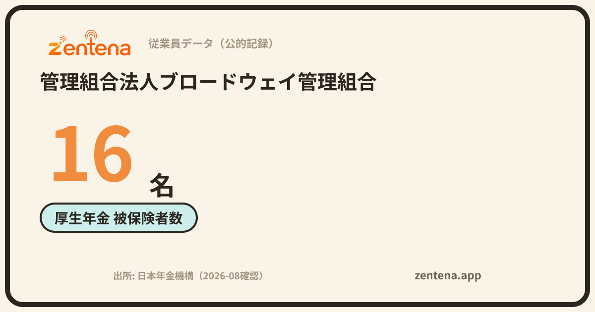 管理組合法人ブロードウェイ管理組合の従業員データカード