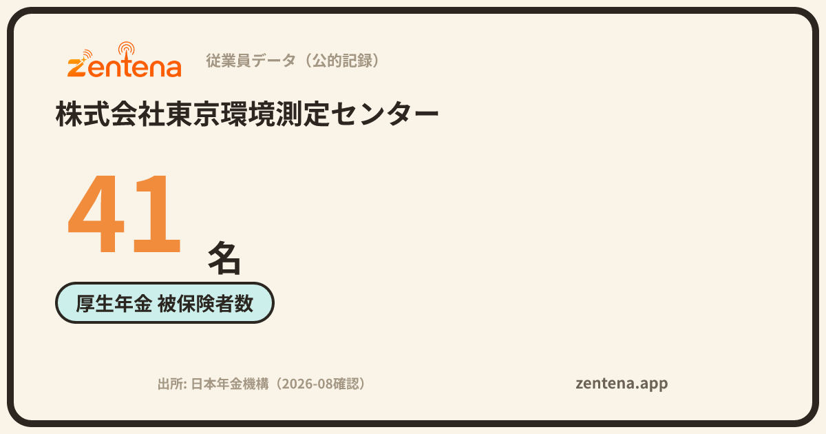 株式会社東京環境測定センターの従業員データカード
